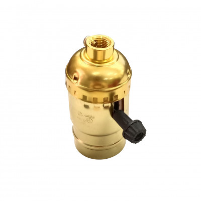 ALUM. E26 BULB SOCKET,  UL APPROVAL,  3 STEPS SWITCH WITH BRASS KNOB